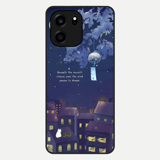 Moonlit Cat Silence Glass Case For OnePlus Nord CE 6 back cover – full design glossy printed glass finish