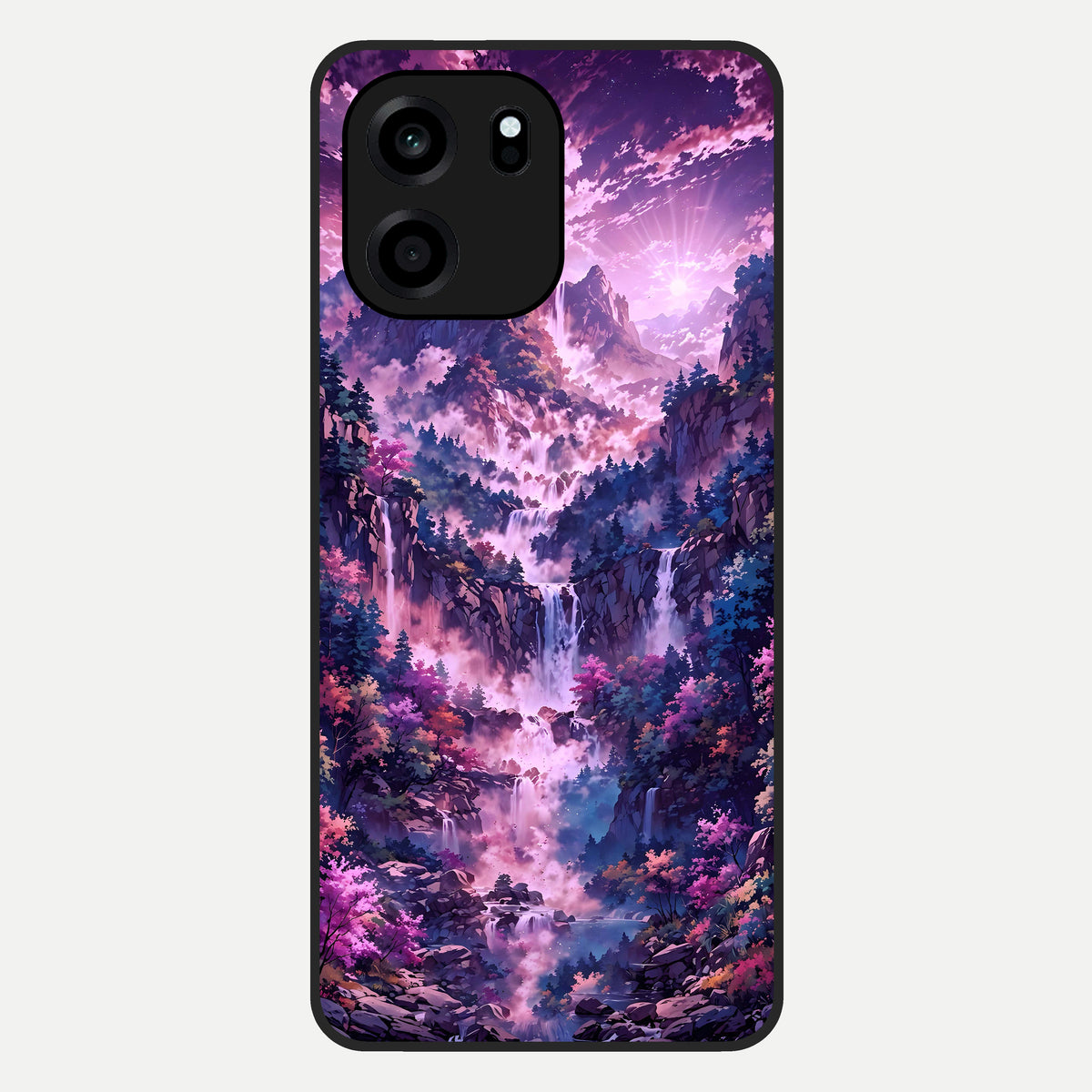  Mystic Cascade Peaks Glass Case For OnePlus Nord CE 6 back cover – full design glossy printed glass finish