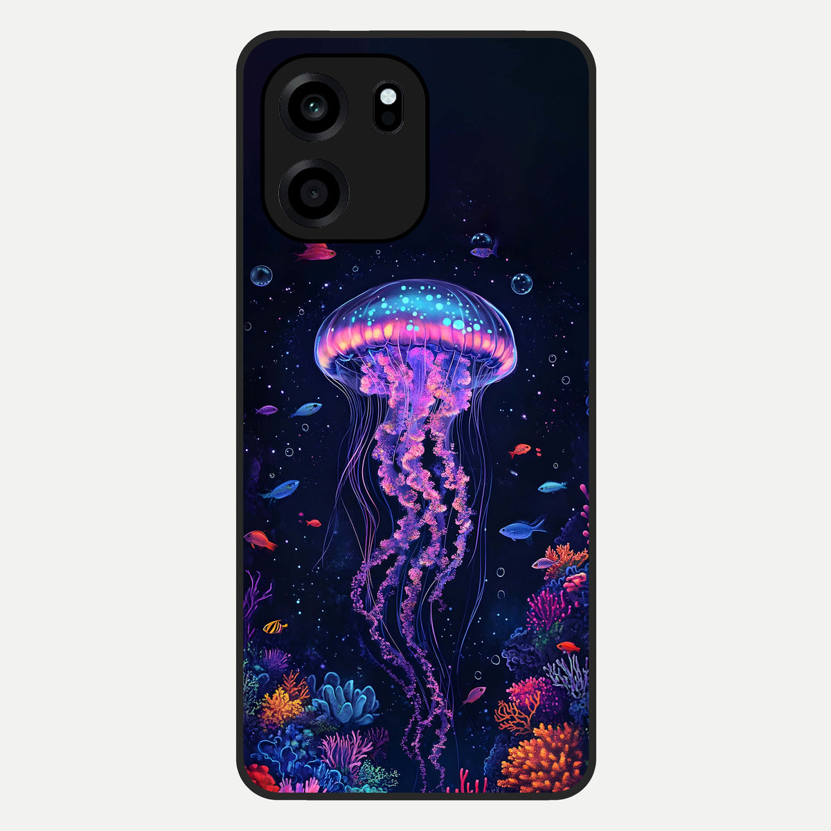  Neon Jellyfish Glass Case For OnePlus Nord CE 6 back cover – full design glossy printed glass finish