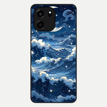  Ocean Moon Waves Glass Case For OnePlus Nord CE 6 back cover – full design glossy printed glass finish