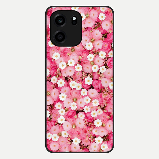 Pink Daisy Bliss Glass Case For OnePlus Nord CE 6 back cover – full design glossy printed glass finish