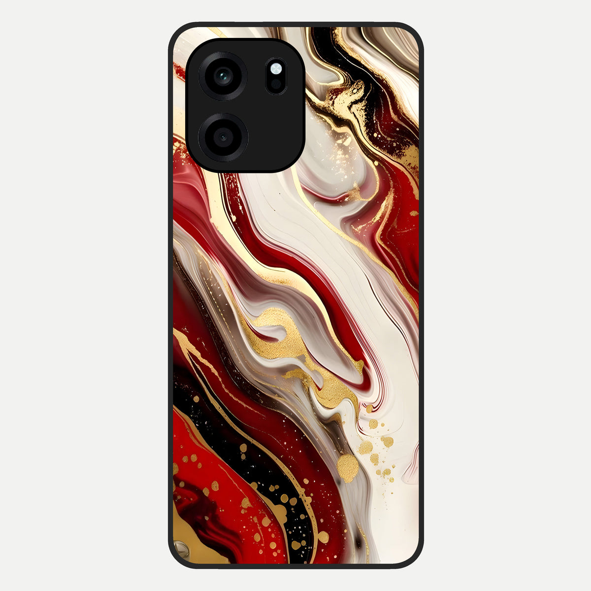  Red And White Marble Glass Case For OnePlus Nord CE 6 back cover – full design glossy printed glass finish