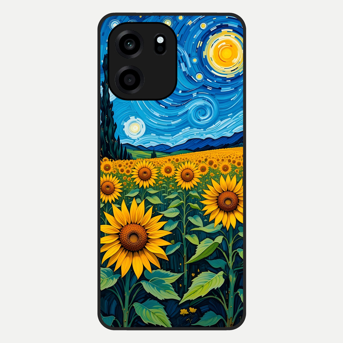  Starry Sunflower Dreams Glass Case For OnePlus Nord CE 6 back cover – full design glossy printed glass finish