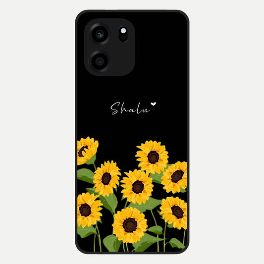  Sunflower Sky Bloom Glass Case For OnePlus Nord CE 6 back cover – full design glossy printed glass finish