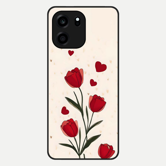  Tulip With Heart Glass Case For OnePlus Nord CE 6 back cover – full design glossy printed glass finish
