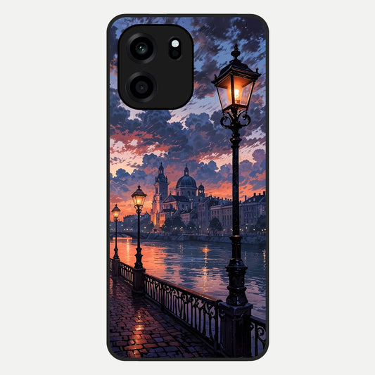  Twilight River Lights Glass Case For OnePlus Nord CE 6 back cover – full design glossy printed glass finish