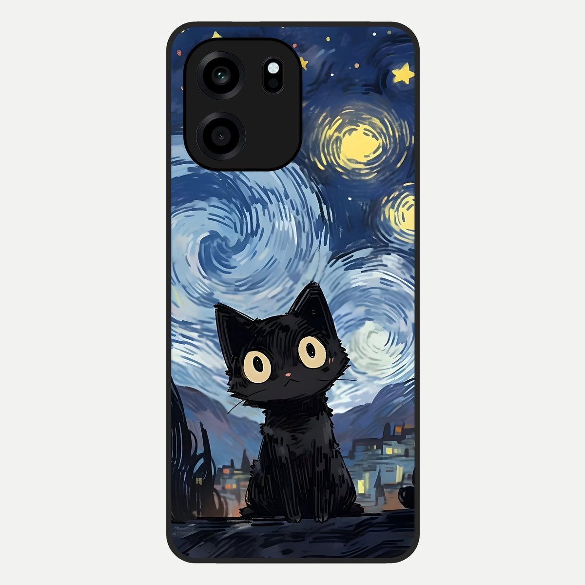  Van Gogh Cat Glass Case For OnePlus Nord CE 6 back cover – full design glossy printed glass finish
