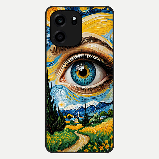  Van Gogh Eye Glass Case For OnePlus Nord CE 6 back cover – full design glossy printed glass finish