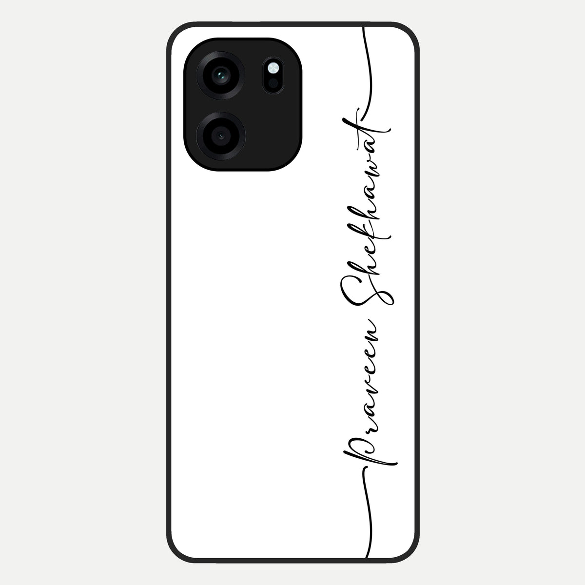  White Tune Custom Name Glass Case For OnePlus Nord CE 6 back cover – personalized glossy printed glass finish