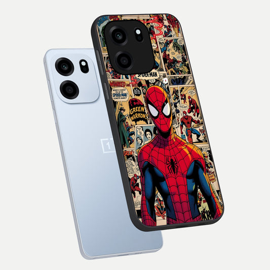  Aesthetic Spider phone case For OnePlus Nord CE 6 showing premium glass back cover with detailed artwork