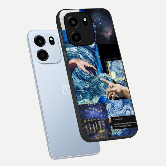  Aesthetic Vando Hands phone case For OnePlus Nord CE 6 showing premium glass back cover with detailed artwork