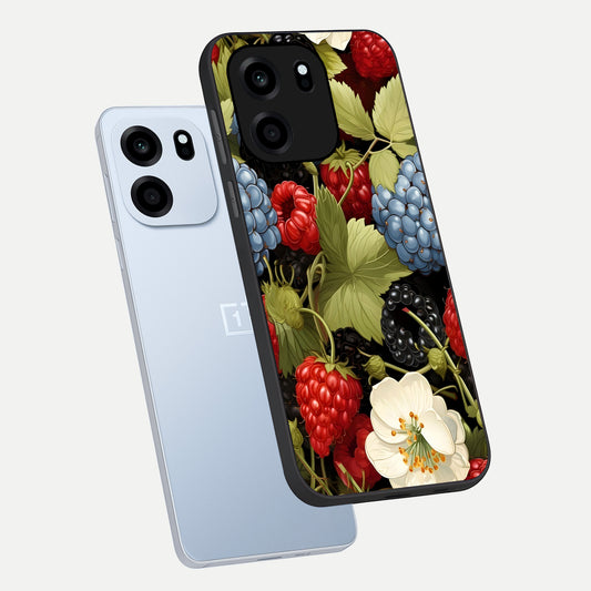  Berry Bloom Charm phone case For OnePlus Nord CE 6 showing premium glass back cover with detailed artwork
