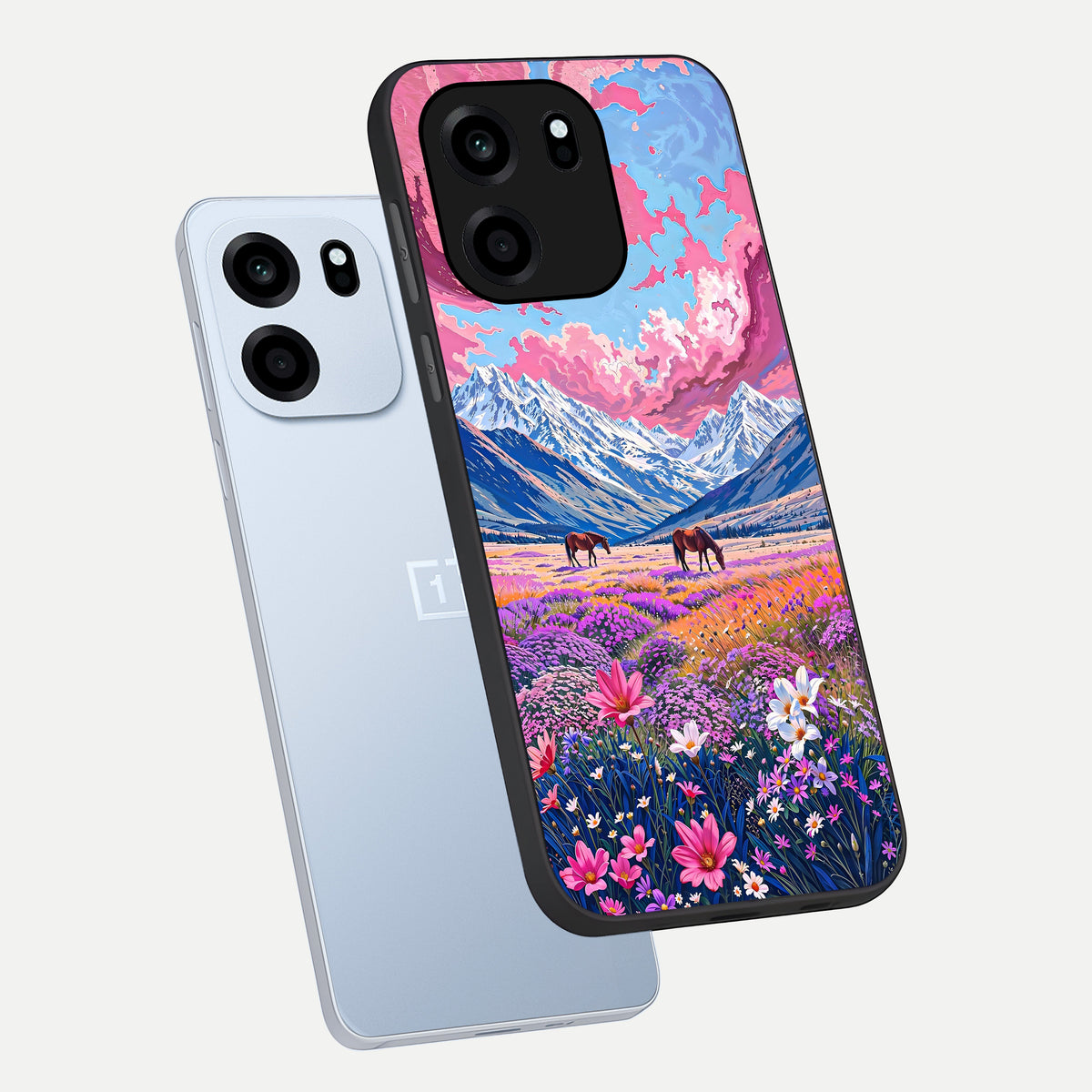  Blossom Valley Dream phone case For OnePlus Nord CE 6 showing premium glass back cover with detailed artwork