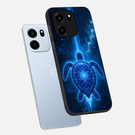  Blue Galaxy Turtle phone case For OnePlus Nord CE 6 showing premium glass back cover with detailed artwork