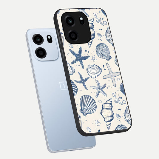  Blue Ocean Outline phone case For OnePlus Nord CE 6 showing premium glass back cover with detailed artwork