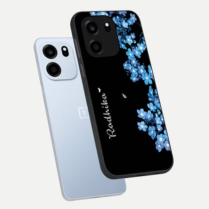  Blue Petal Dream Custom Name phone case For OnePlus Nord CE 6 showing premium glass back cover with detailed artwork