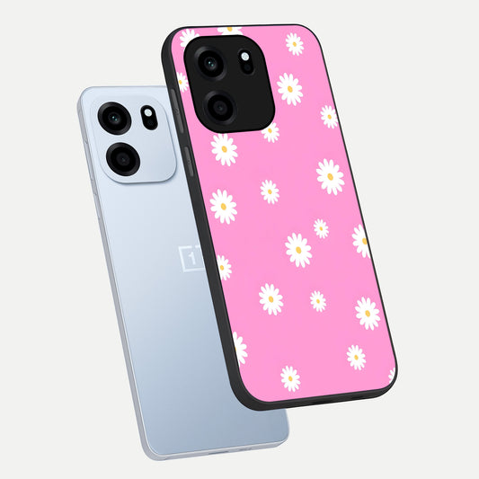  Bubblegum Daisy Pop phone case For OnePlus Nord CE 6 showing premium glass back cover with detailed artwork