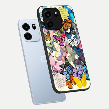  Butterflies Petal Dream phone case For OnePlus Nord CE 6 showing premium glass back cover with detailed artwork