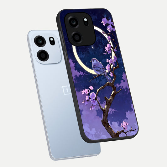  Celestial Bird Blossom phone case For OnePlus Nord CE 6 showing premium glass back cover with detailed artwork