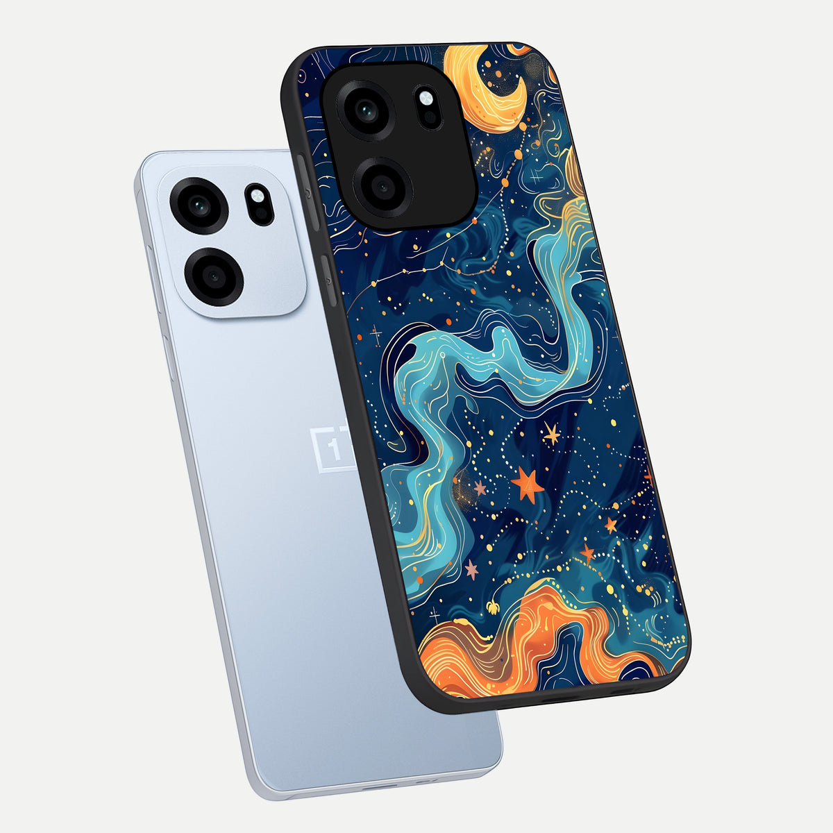  Celestial Dream Flow phone case For OnePlus Nord CE 6 showing premium glass back cover with detailed artwork