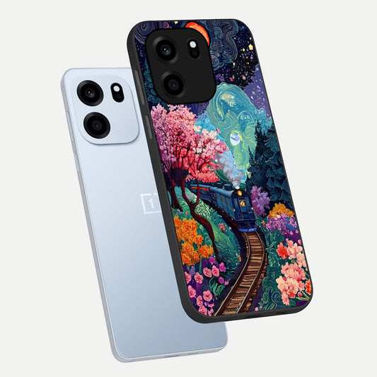  Celestial Train Journey phone case For OnePlus Nord CE 6 showing premium glass back cover with detailed artwork