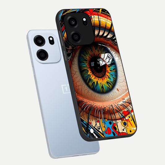  Colorful Eye phone case For OnePlus Nord CE 6 showing premium glass back cover with detailed artwork