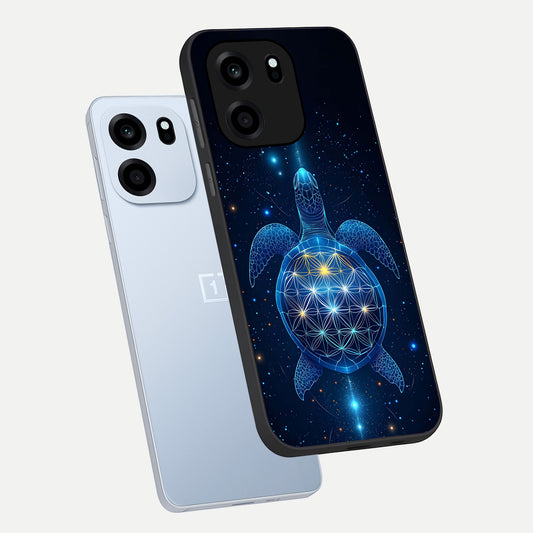  Crimson Blue Turtle phone case For OnePlus Nord CE 6 showing premium glass back cover with detailed artwork