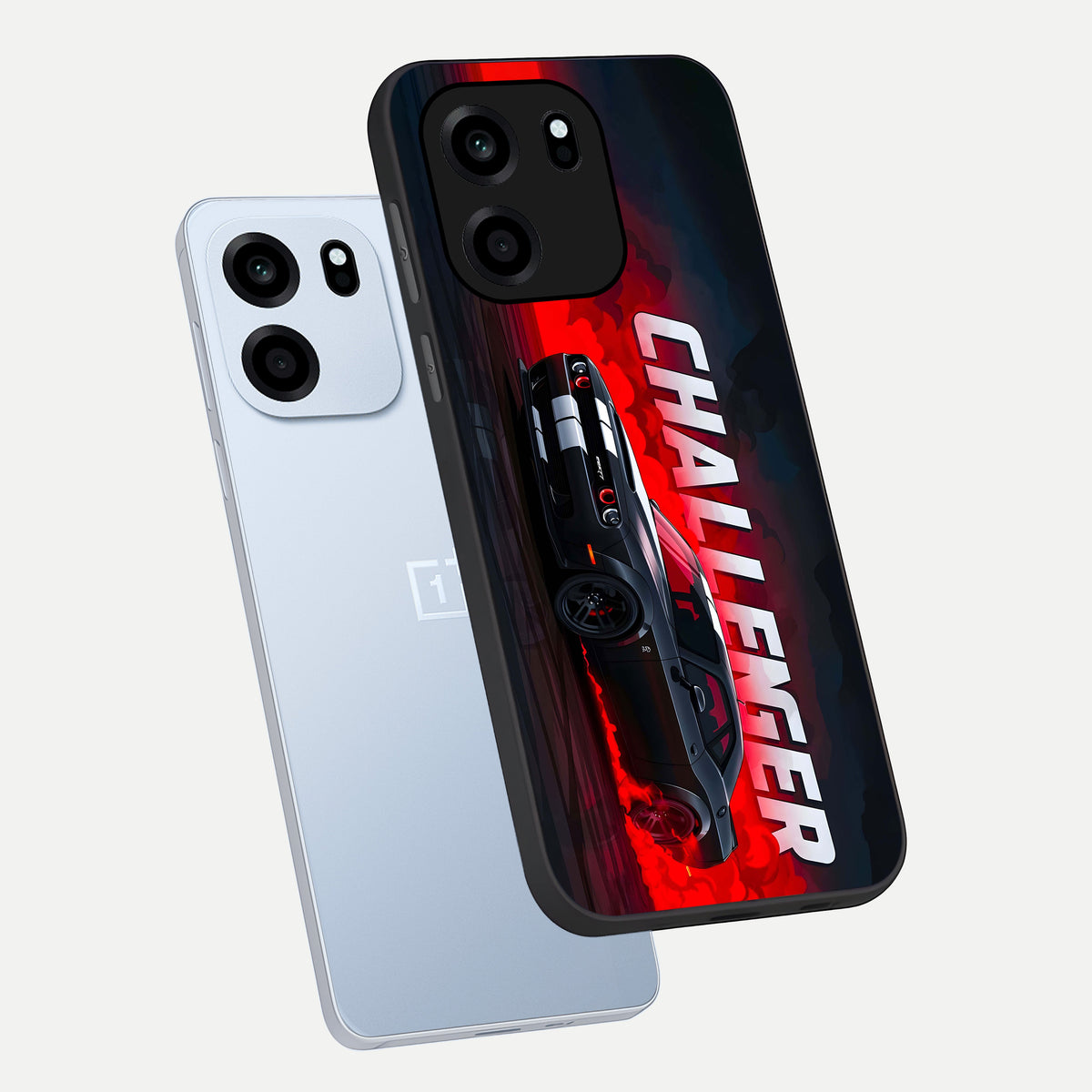  Crimson Challenger Fury phone case For OnePlus Nord CE 6 showing premium glass back cover with detailed artwork