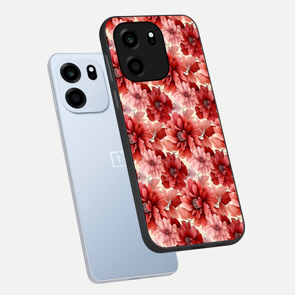 Crimson Love Petals phone case For OnePlus Nord CE 6 showing premium glass back cover with detailed artwork