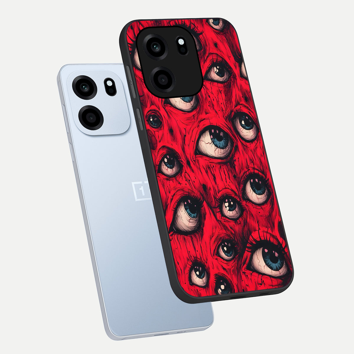  Crimson Watch Eyes phone case For OnePlus Nord CE 6 showing premium glass back cover with detailed artwork