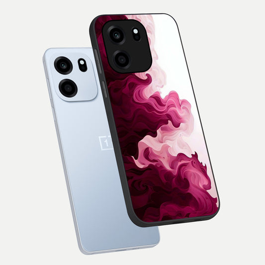  Crimson Wave Flow phone case For OnePlus Nord CE 6 showing premium glass back cover with detailed artwork