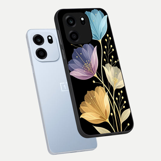  Flower Bloom Glow phone case For OnePlus Nord CE 6 showing premium glass back cover with detailed artwork