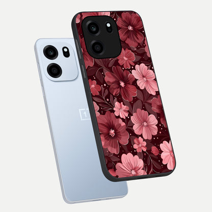  Flower Blush Bloom phone case For OnePlus Nord CE 6 showing premium glass back cover with detailed artwork