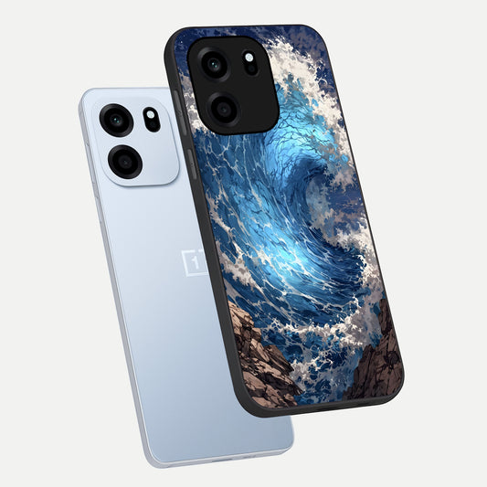  Giant Ocean Wave phone case For OnePlus Nord CE 6 showing premium glass back cover with detailed artwork