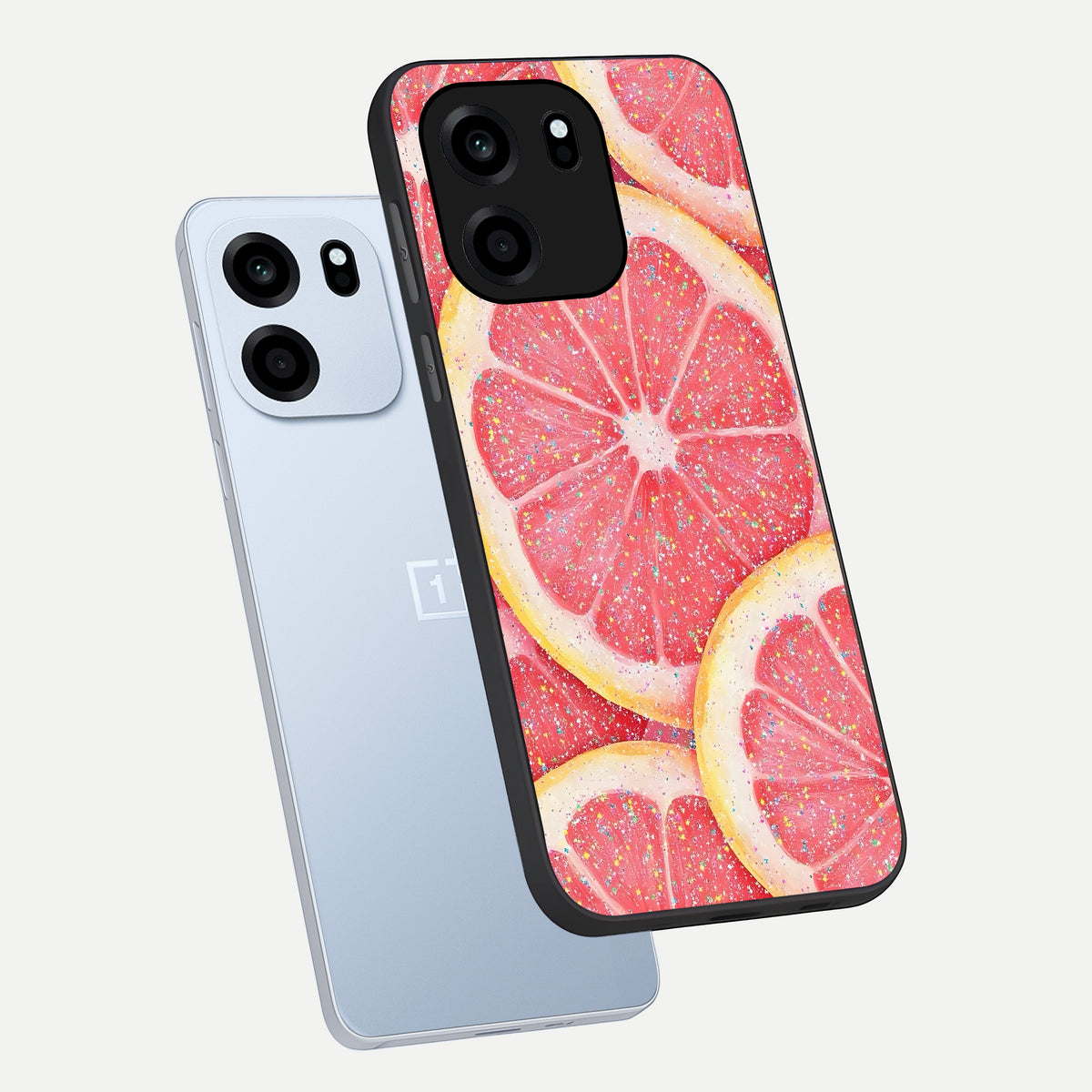  Glitter Grapefruit phone case For OnePlus Nord CE 6 showing premium glass back cover with detailed artwork