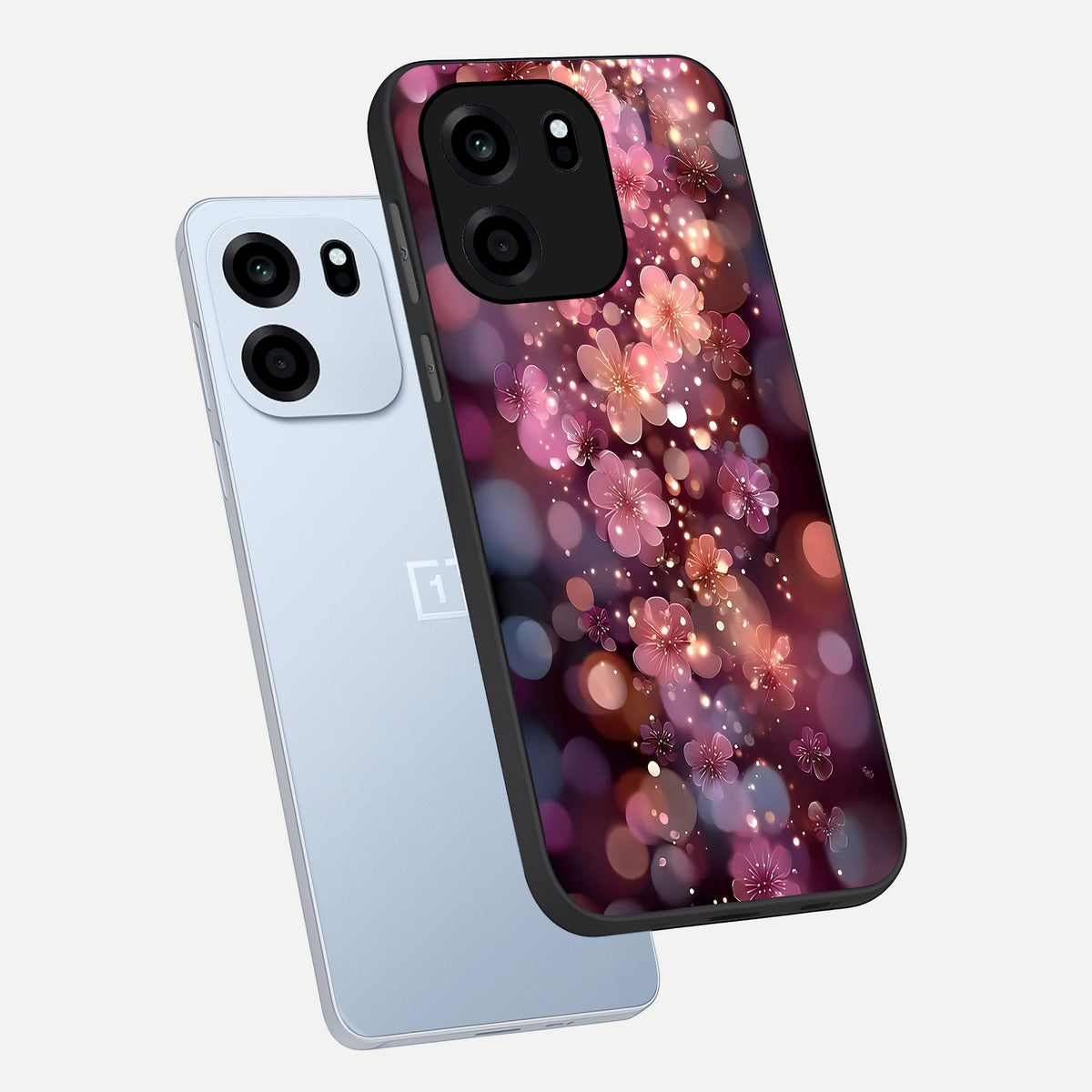  Glowing Petal Bliss phone case For OnePlus Nord CE 6 showing premium glass back cover with detailed artwork