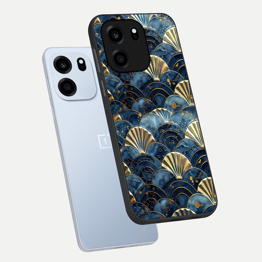  Golden Wave Luxe phone case For OnePlus Nord CE 6 showing premium glass back cover with detailed artwork