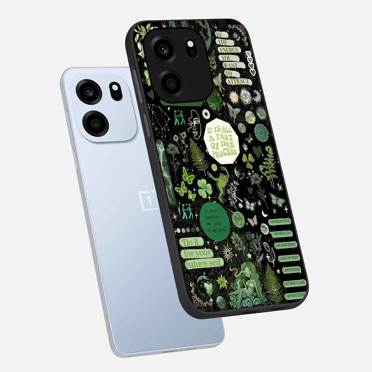  Green Mandala Pattern phone case For OnePlus Nord CE 6 showing premium glass back cover with detailed artwork
