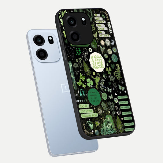  Green Mandala Pattern phone case For OnePlus Nord CE 6 showing premium glass back cover with detailed artwork