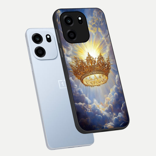  Heavenly Crown Light phone case For OnePlus Nord CE 6 showing premium glass back cover with detailed artwork