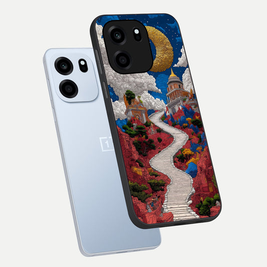  Heavenly Moon Path phone case For OnePlus Nord CE 6 showing premium glass back cover with detailed artwork