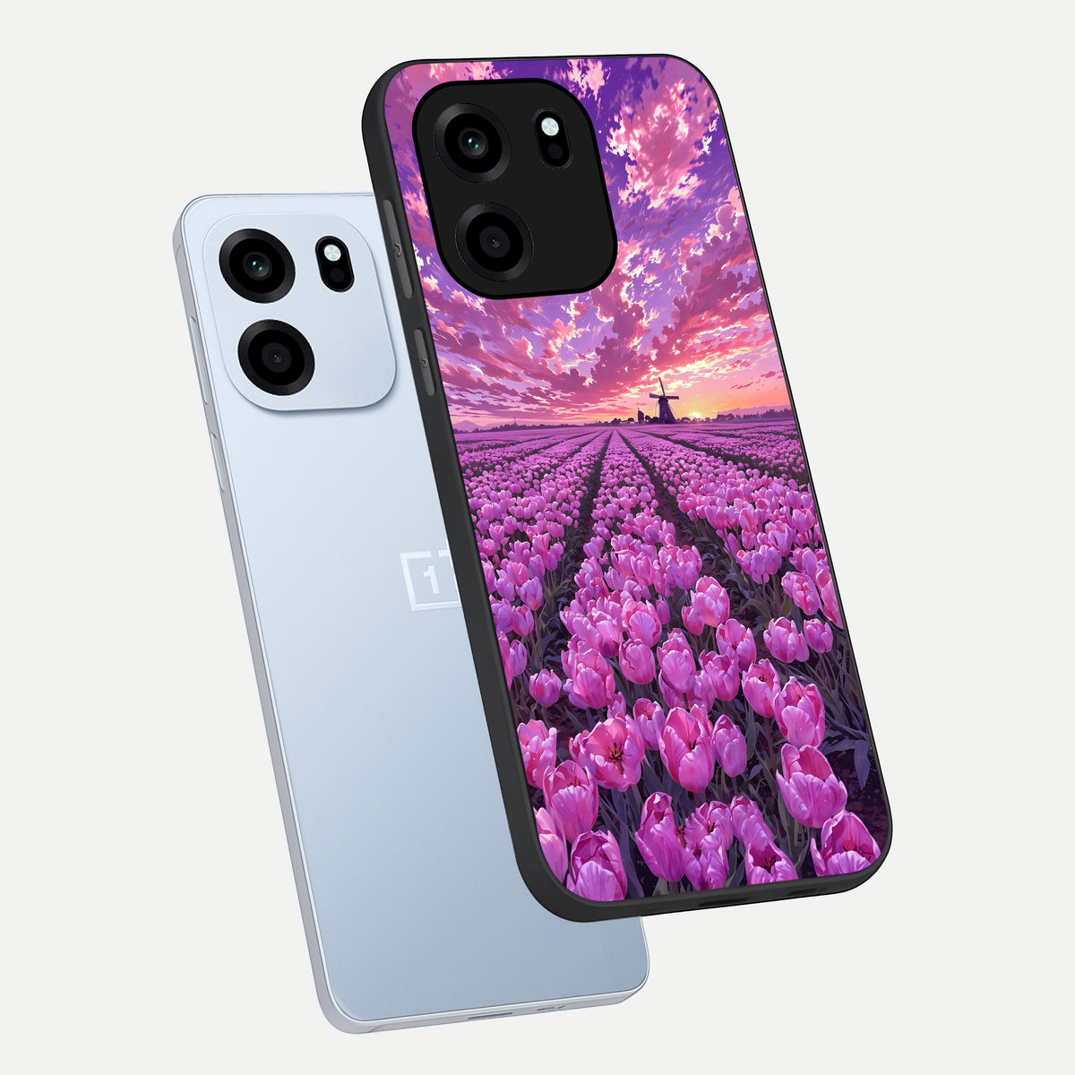  Lavender Dream Skies phone case For OnePlus Nord CE 6 showing premium glass back cover with detailed artwork