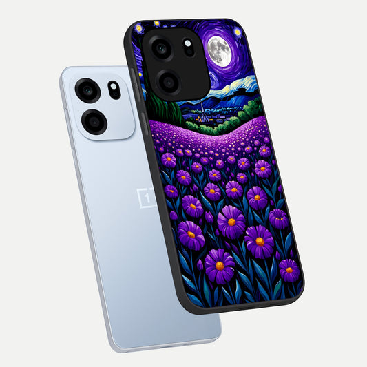  Lavender Moon Field phone case For OnePlus Nord CE 6 showing premium glass back cover with detailed artwork