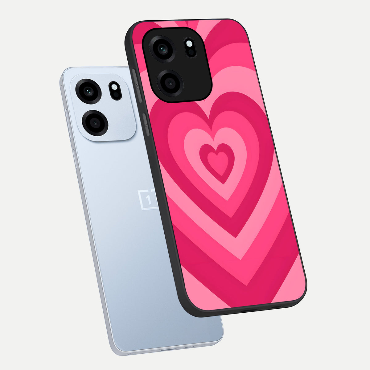  Layered Love Hearts phone case For OnePlus Nord CE 6 showing premium glass back cover with detailed artwork