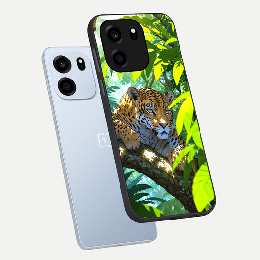  Leopard in Jungle phone case For OnePlus Nord CE 6 showing premium glass back cover with detailed artwork