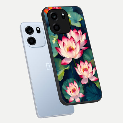  Lotus Dream Serenity phone case For OnePlus Nord CE 6 showing premium glass back cover with detailed artwork