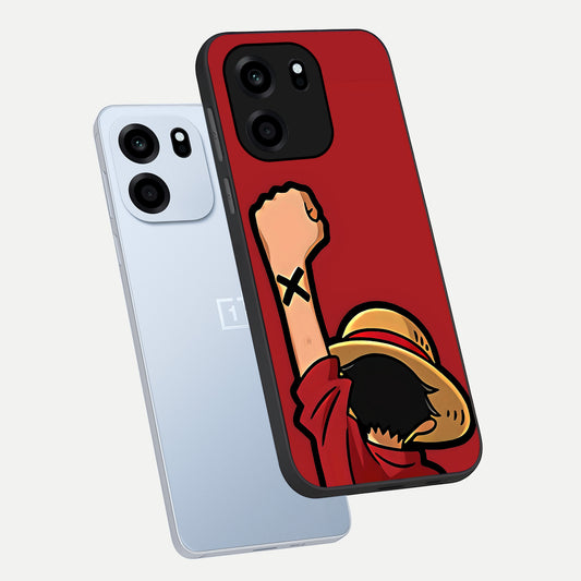  Luffy X Spirit phone case For OnePlus Nord CE 6 showing premium glass back cover with detailed artwork