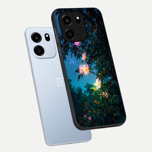  Midnight Bloom Glow phone case For OnePlus Nord CE 6 showing premium glass back cover with detailed artwork