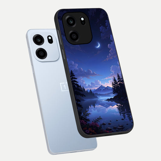  Midnight Lake Peace phone case For OnePlus Nord CE 6 showing premium glass back cover with detailed artwork