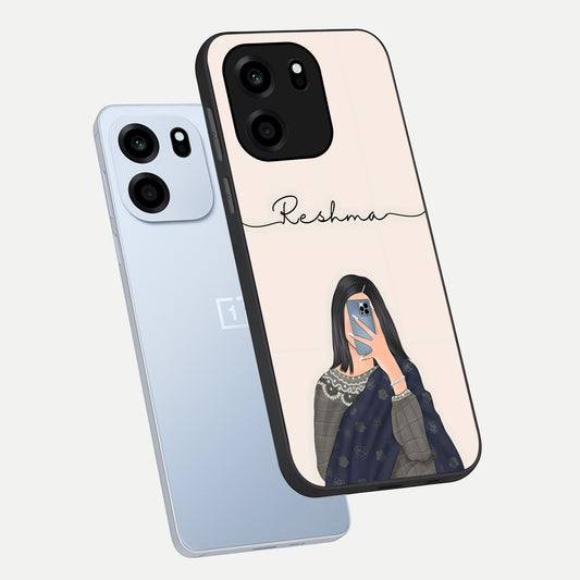  Mirror Mood Muse With Custom Name phone case For OnePlus Nord CE 6 showing premium glass back cover with detailed artwork